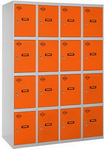casilero naranja azul 16 puerta